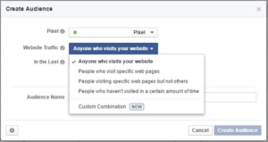 Website custom audience traffic selection