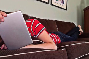 person on couch