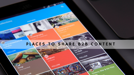 places to share b2b content header