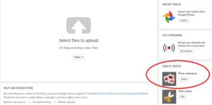 youtube slideshow dashboard